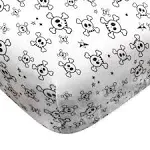 Fitted Crib Sheets Fits Standard Mattress Bassinet, Mini Prints 100% Organic Cot