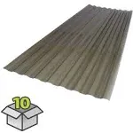 Suntuf 2-ft x 6-ft Corrugated Solar Grey Polycarbonate Plastic Roof Panel 10-Pack in Gray | 400986