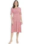 London Times Women's Printed Midi A-Line Dress