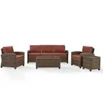 Crosley KO70051WB-SG 5-Piece Bradenton Outdoor Wicker Sofa Set Sangria