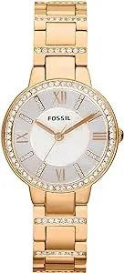 Fossil Virginia Women's Watch with Crystal Accents and Self-Adjustable Stainless Steel Bracelet Band