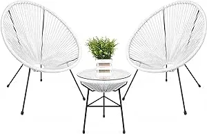 Best Choice Products 3-Piece All-Weather Patio Rope Acapulco Bistro Furniture Set w