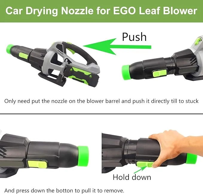 Car Drying Nozzle for EGO Power+ 530 575 580 615 650 765 Leaf Blowers, Includes 1 Leaf Blower Wall Mount Holder and 2 Mounts Battery Holders W/Hardware