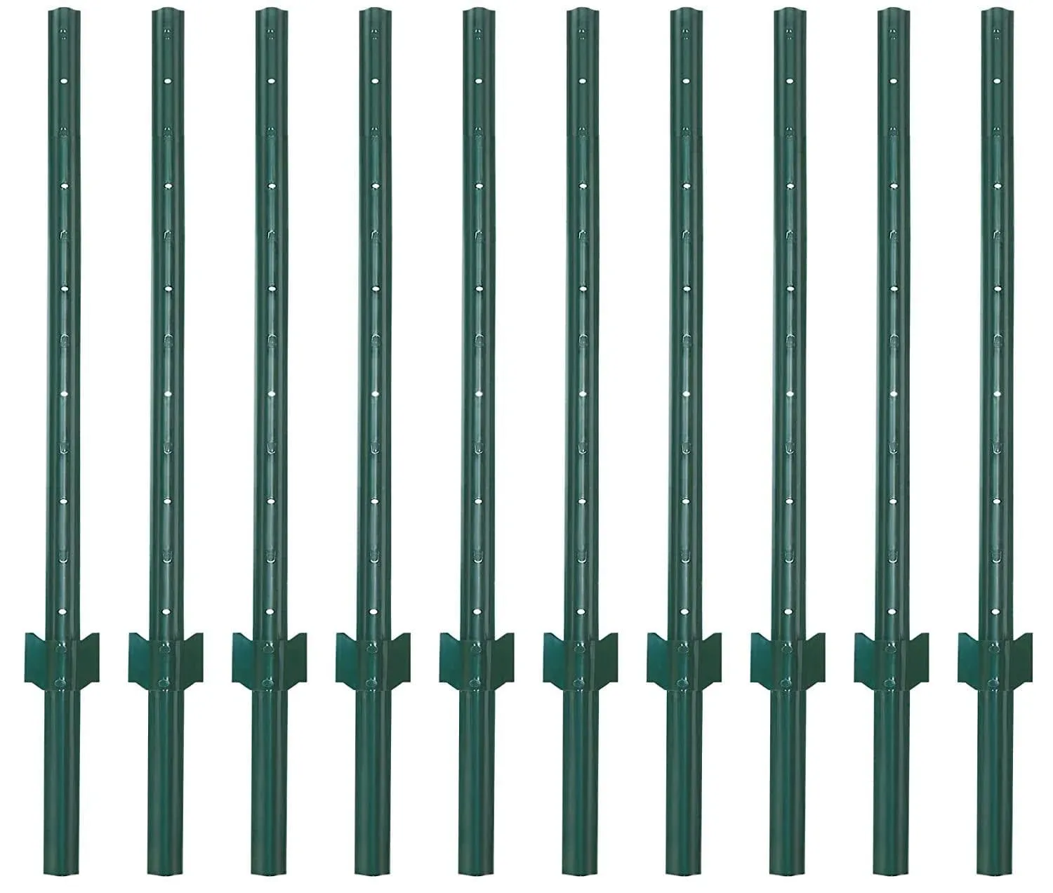 VASGOR 5 Feet Sturdy Duty Metal Fence Post Garden U Post for Fencing - 10 Pack