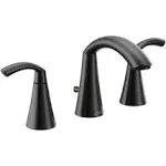 Moen T6173BL Glyde Two Handle 8-Inch Widespread Bathroom Faucet, Matte Black