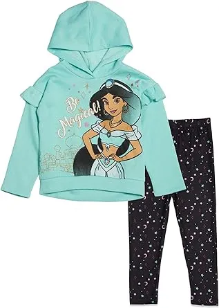 Disney Princess Mulan Rapunzel Jasmine Girl Ariel Belle Cinderella Tiana Tinker Pullover Hoodie Legging to