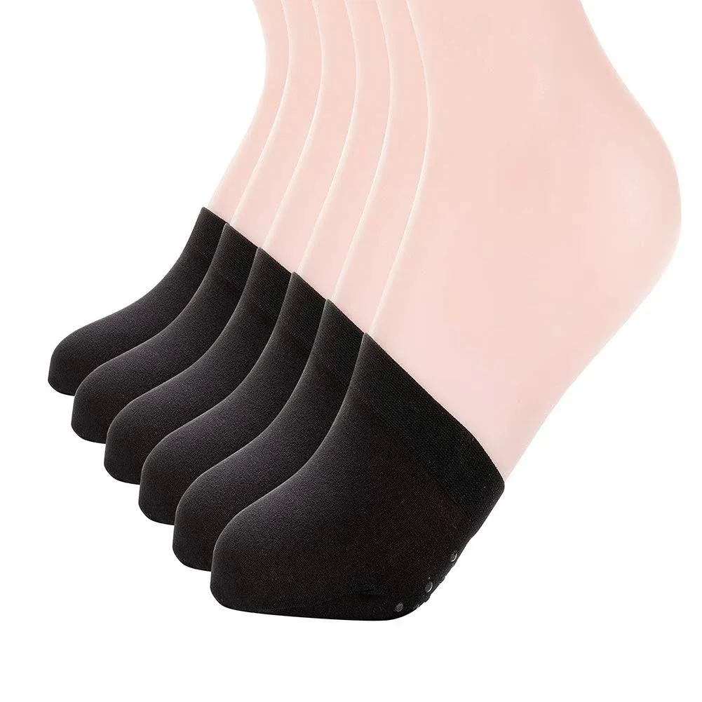 MANZI 6 Pairs Toe Topper Women Socks Half Noshow Seamless Socks