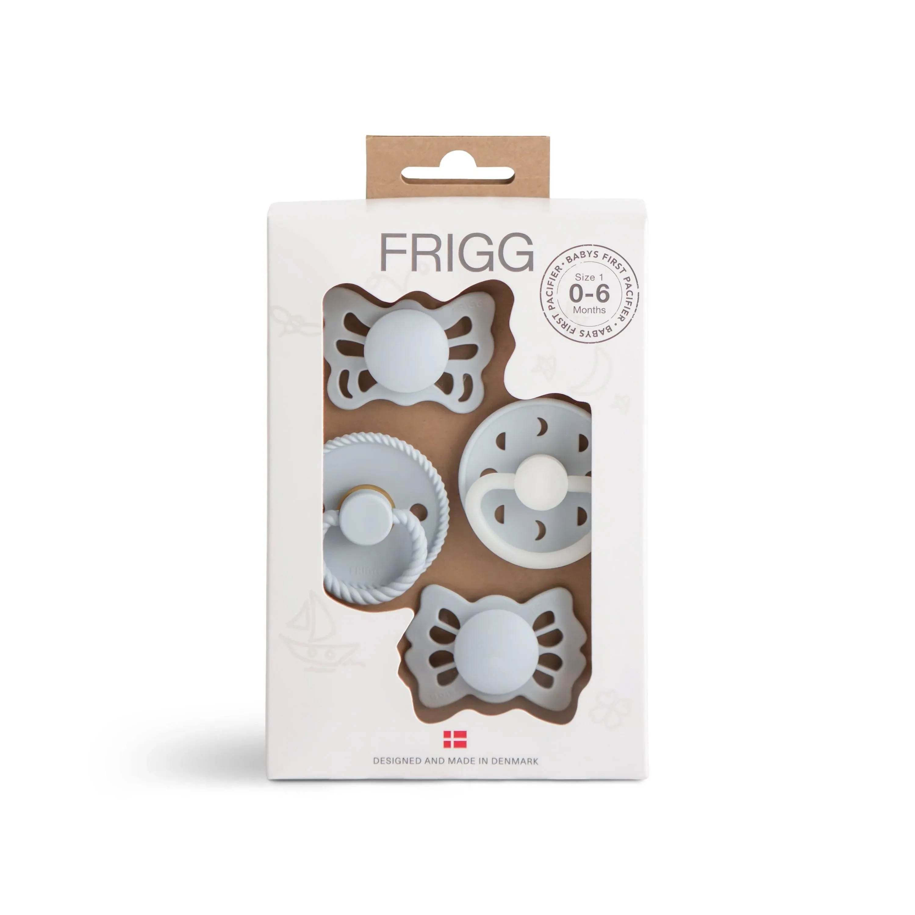 FRIGG Pacifier Moonlight Sailing (Powder Blue) 4-PACK