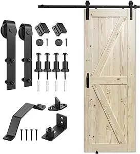 SMARTSTANDARD 84in Sliding Barn Door Barn Door Hardware Kit Handle