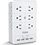 Multi Plug Outlet Surge Protector Nikleb 12 Electrical Outlet Extender 3 Sided