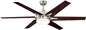 Westinghouse 7207700 Cayuga 60-Inch Brushed Nickel Indoor Ceiling Fan, Dimmable