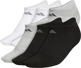 Adidas Women's 6 Pack Superlite No Show Socks (Black/Grey/White)