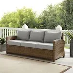 Bradenton Outdoor Wicker Sofa - Gray/Weathered Brown - Crosley