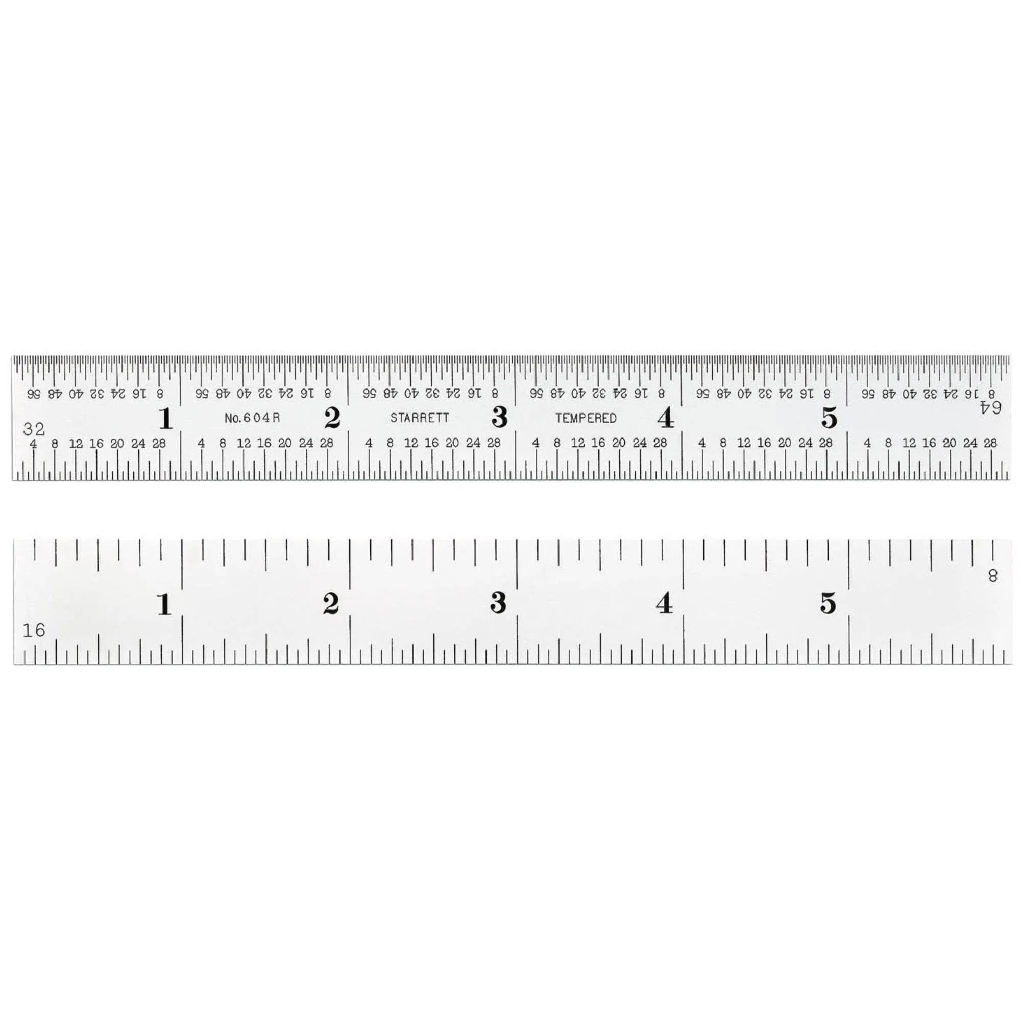 Starrett C604R-6 Spring-Tempered Steel Rule, 6" with inch graduations