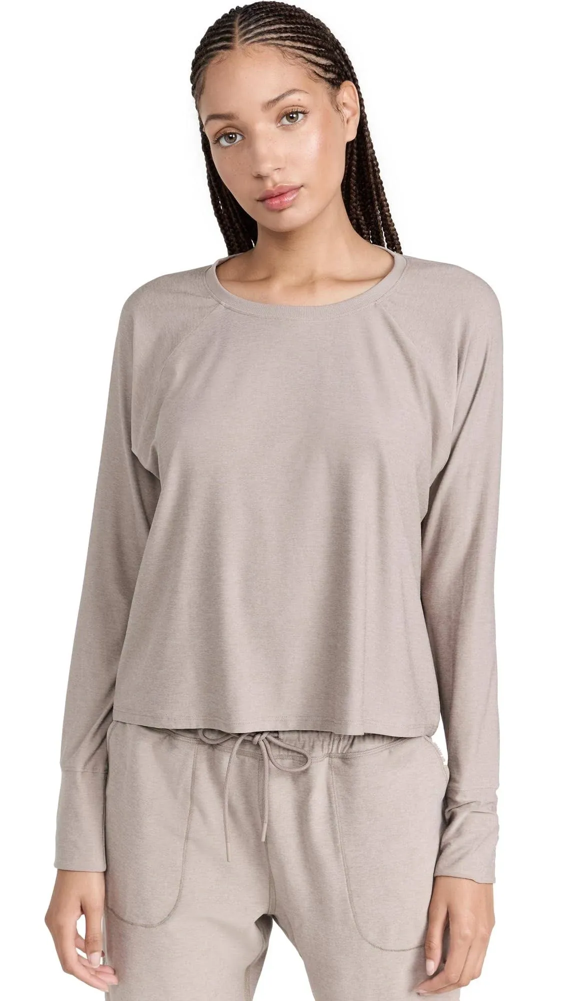 Beyond Yoga Featherweight Daydreamer Pullover | Birch Heather / S