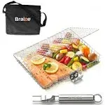 Stainless Steel Large Grill Basket with Easy Open/Close Lid and Removable Han...