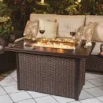 Nuu Garden 44-in W 50000-BTU Brown Aluminum Propane Gas Fire Pit Table