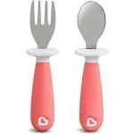 Munchkin Raise Toddler Fork and Spoon Set, 2 Pack, Pink