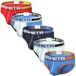 BSHETR Men's Underwear Briefs 5-Pack Cotton Low Rise Multi Color Soft Underpant