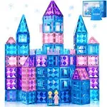 BENOKER 102pcs Frozen Castle Magnetic Tiles - 3D Diamond Building Blocks, STE...