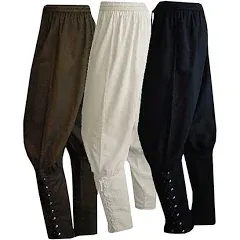 Men's WISHU Ankle Banded Pants Medieval Viking Navigator Pirate Costume Trousers Renaissance Gothic Pants