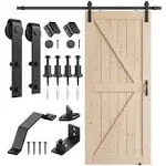 SMARTSTANDARD 36In X 84In Sliding Barn Door with 6.6Ft Barn Door Hardware Kit &amp;