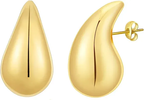 Women's Chunky Gold Hoop Earrings