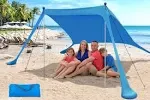 Beach Canopy Beach Tent Pop Up Shade 7.5X7.5 Ft Portable Sun Shelter Extra