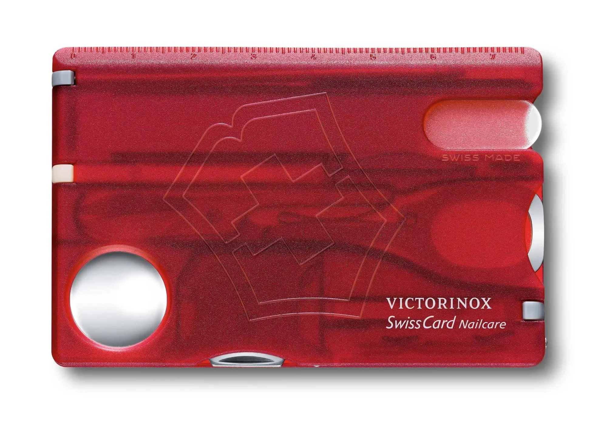 Victorinox SwissCard Nail Care, Translucent Red 0.7240.T