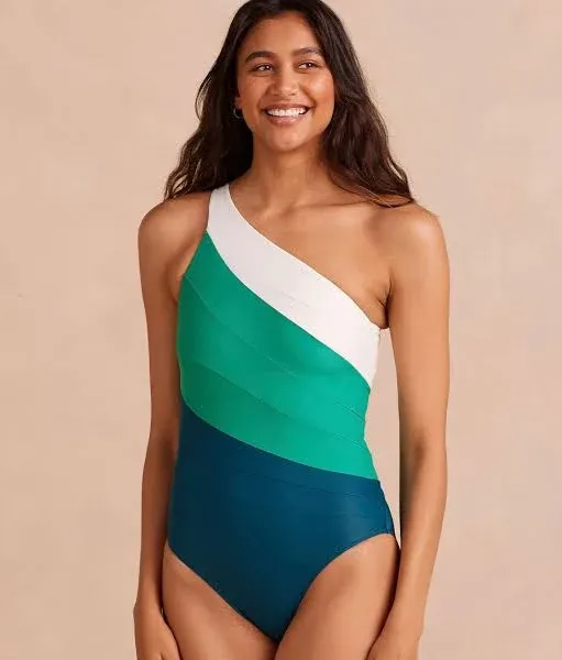 Summersalt Sidestroke One Piece Swimsuit size 4 new seaweed sea glass white