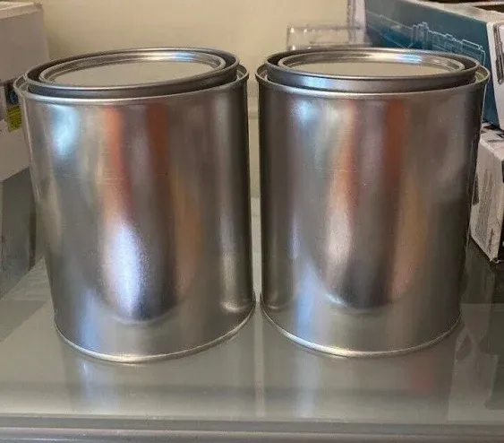 Empty Quart Paint Cans with Lids (2 Pack); Unlined Metal Paint Cans Value Pack