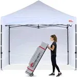 MASTERCANOPY Heavy Duty Pop-Up Canopy Tent with Sidewalls White