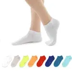 MONFOOT Women's and Men's 10-Pack Cotton Low Cut Ankle Socks Multicolor, Adult Unisex, Size: USA or Imported