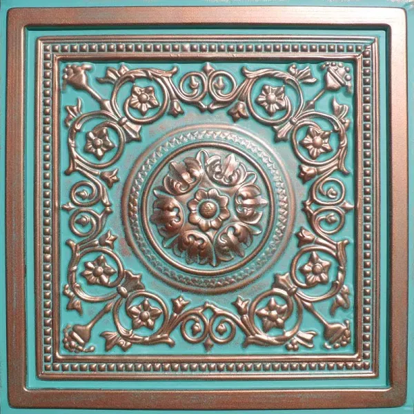 Majesty Antique Copper Patina 24x24" PVC Ceiling Tile