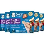 Gerber Snacks for Baby Soothe N Chew Teething Sticks Strawberry Apple, 0.53 oz Box (30 Pack)