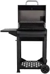 Nexgrill Cart-Style Charcoal Grill in Black with Side Shelf and Foldable Front