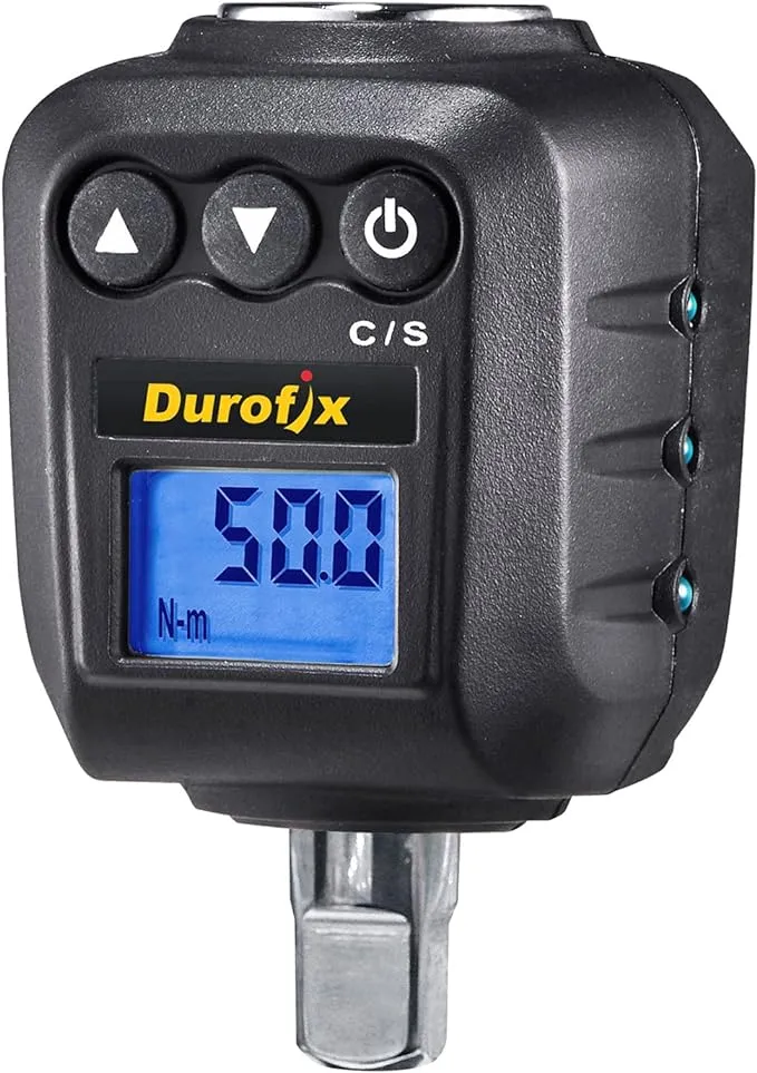 Durofix RM602-3 3/8” (5.9 to 59 ft-lbs.) Heavy Duty Digital Torque Adapter with Buzzer and LED Flash Notification – ISO 6789 Standards with Certificate of Calibration