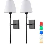 Wall Sconces Battery Operated Wall Lights Set Of 2, No Wiring Required For Installation Sconces,Remote Control Wall Light Dimmable, Farmhouse Wall Lamp For Bedroom Mirror Living Room ( Color : Black )