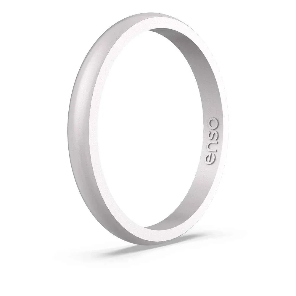 Enso Rings Elements Classic Halo Silicone Ring | Silver | Size 5