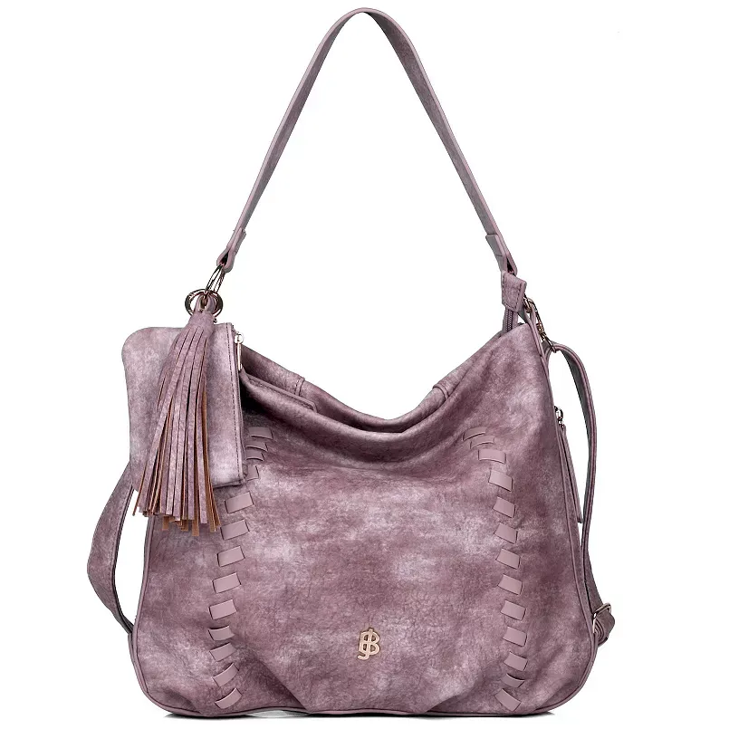 Julia Buxton Whip Stitch Leather RFID-Blocking Hobo Bag