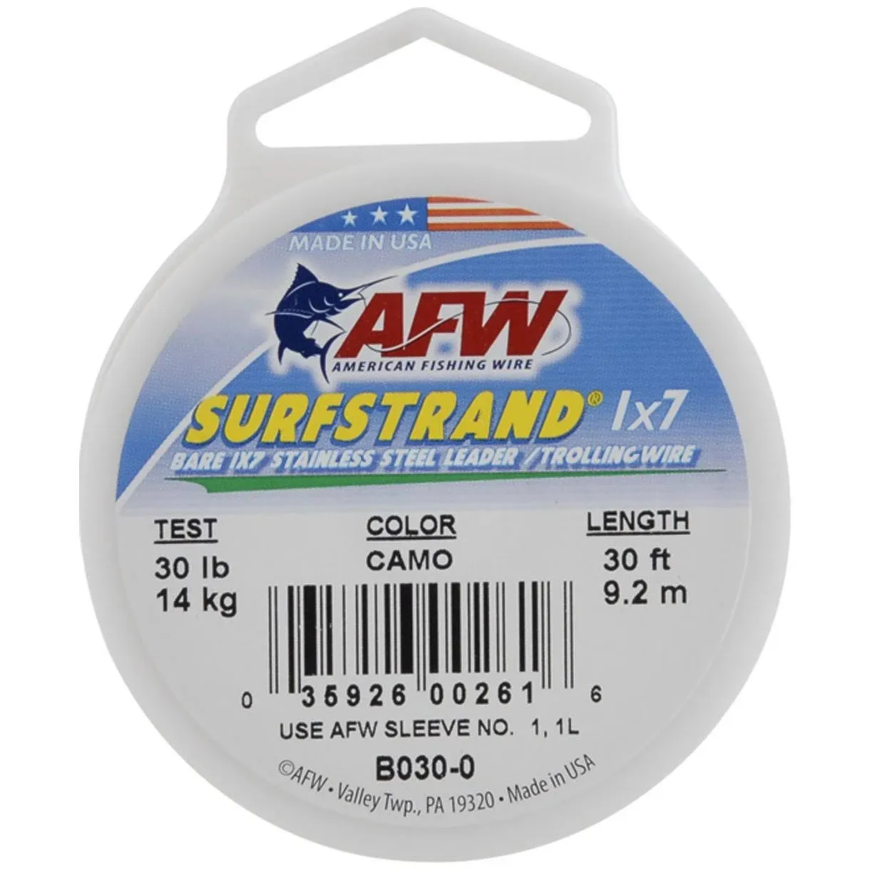 American Fishing Wire Surfstrand Bare 1x7 Stainless Steel Leader 30lb