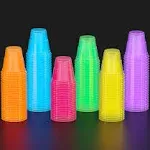 2 oz. Neon Assorted Color Plastic Cups