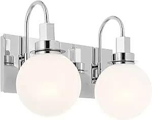 Kichler Hex 14.25 Inch 2 Light Vanity with Opal Glass in Chrome