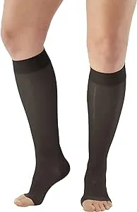 Ames Walker AW Style 44 Sheer Support 20-30 mmHg Firm Compression Open Toe Knee High Stockings Xlarge