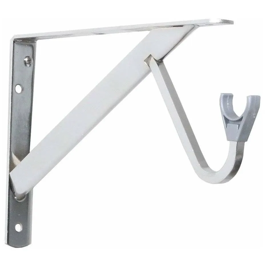 Knape & Vogt RP-0495-CH Closet Pro Shelf And Rod Bracket With Slide Thru 11-1/4 Inch Chrome