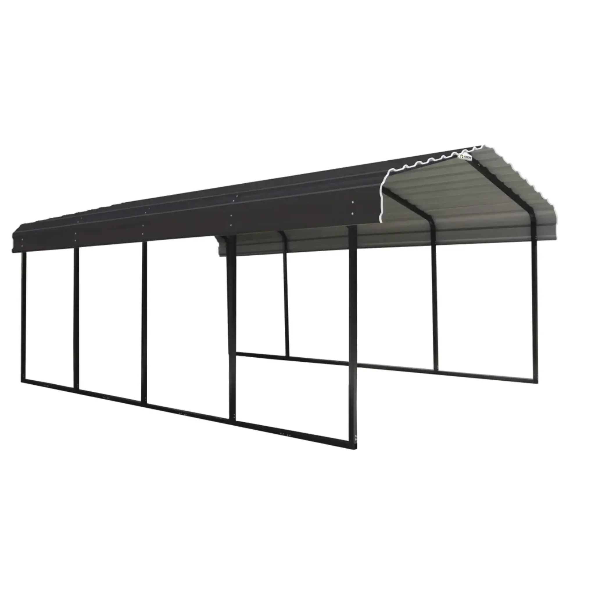 Arrow Steel Carport 12 x 20 x 7 ft. Charcoal