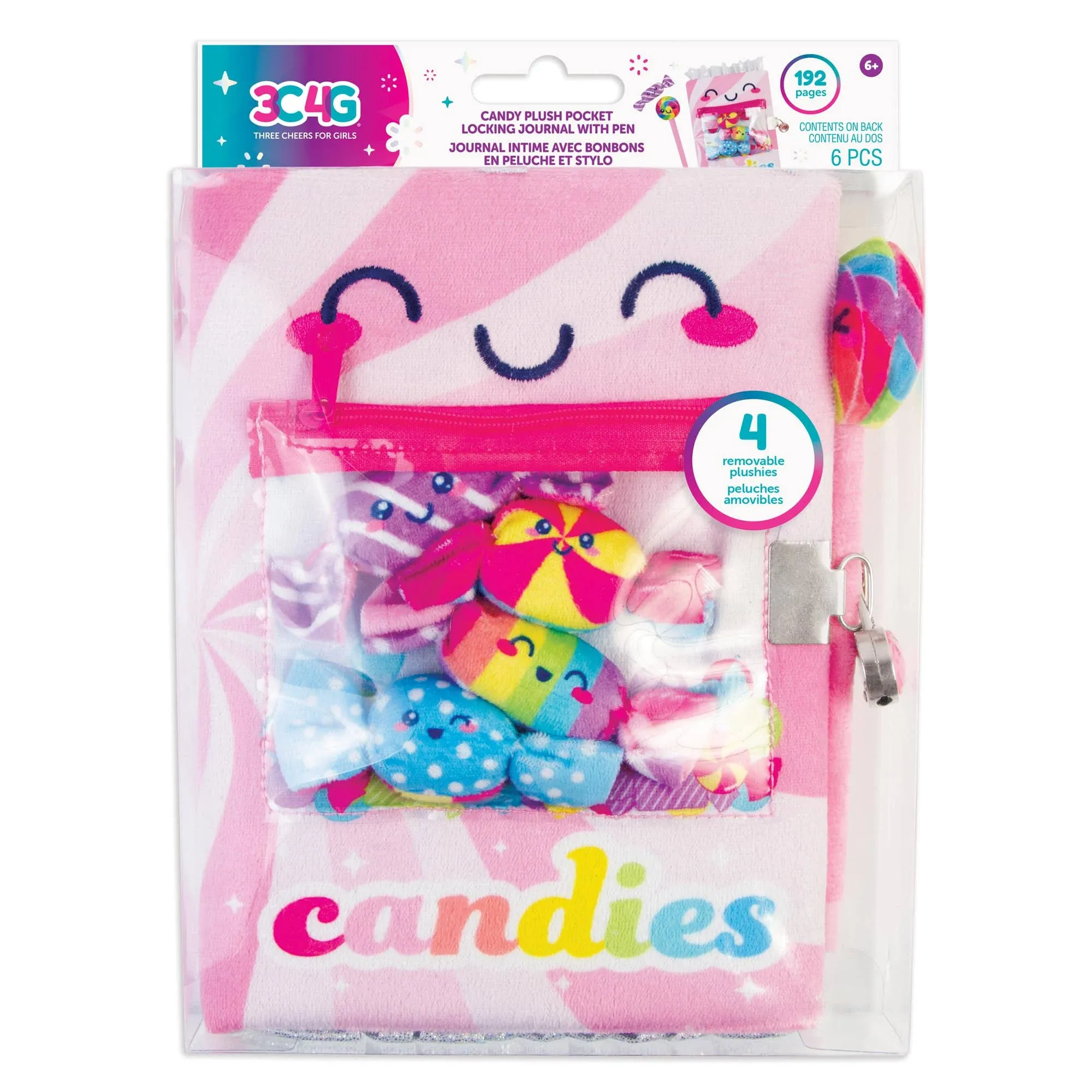 3C4G Candy Plush Pocket Locking Journal with Pen