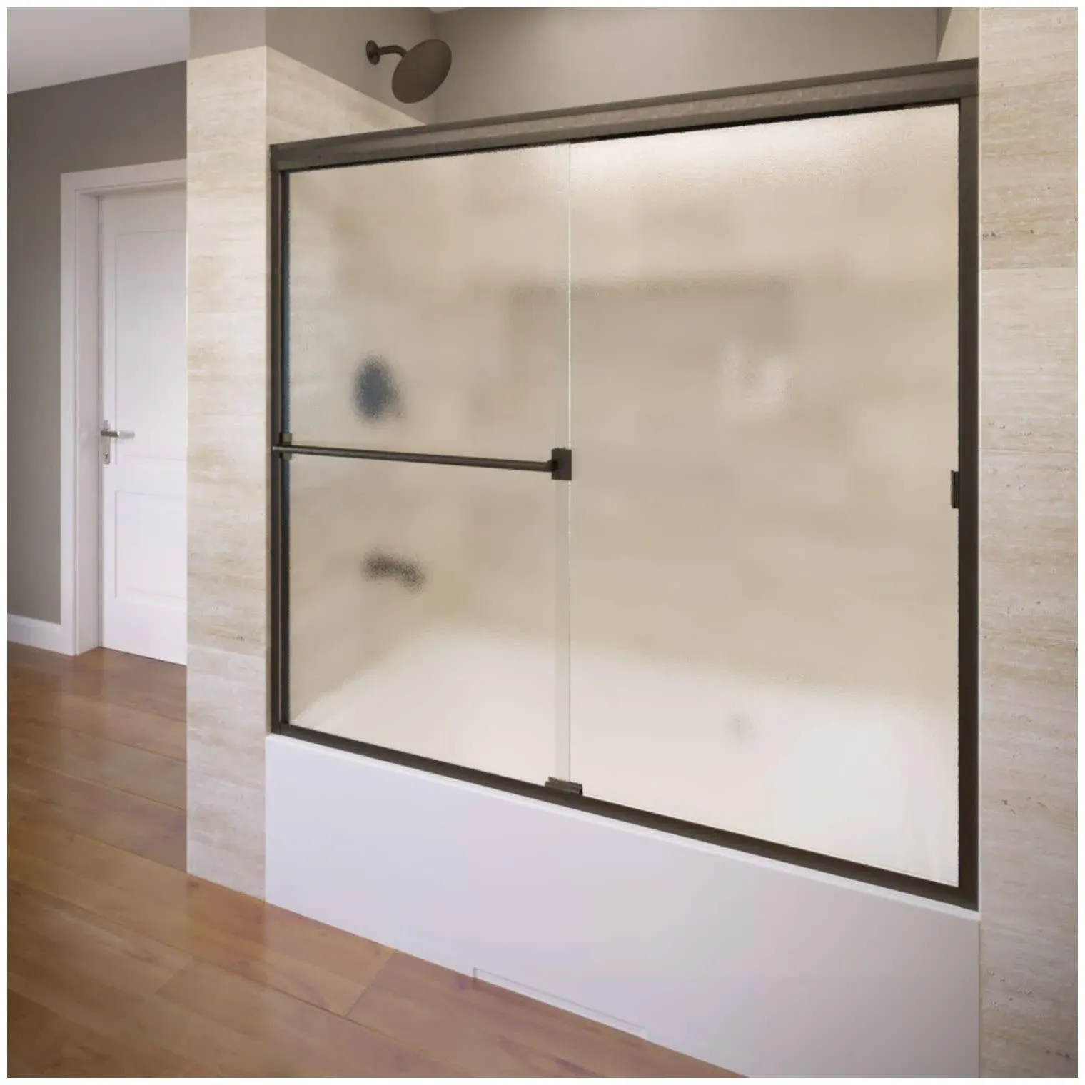 Basco Classic Oil-Rubbed Bronze 52-in to 56-in W x 56-in H Semi-frameless Bypass Sliding Bathtub Door Lowes.com