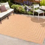 Jonathan Y Chevron Modern Concentric Squares Orange/Cream 3 ft. x 5 ft. Indoor/Outdoor Area Rug