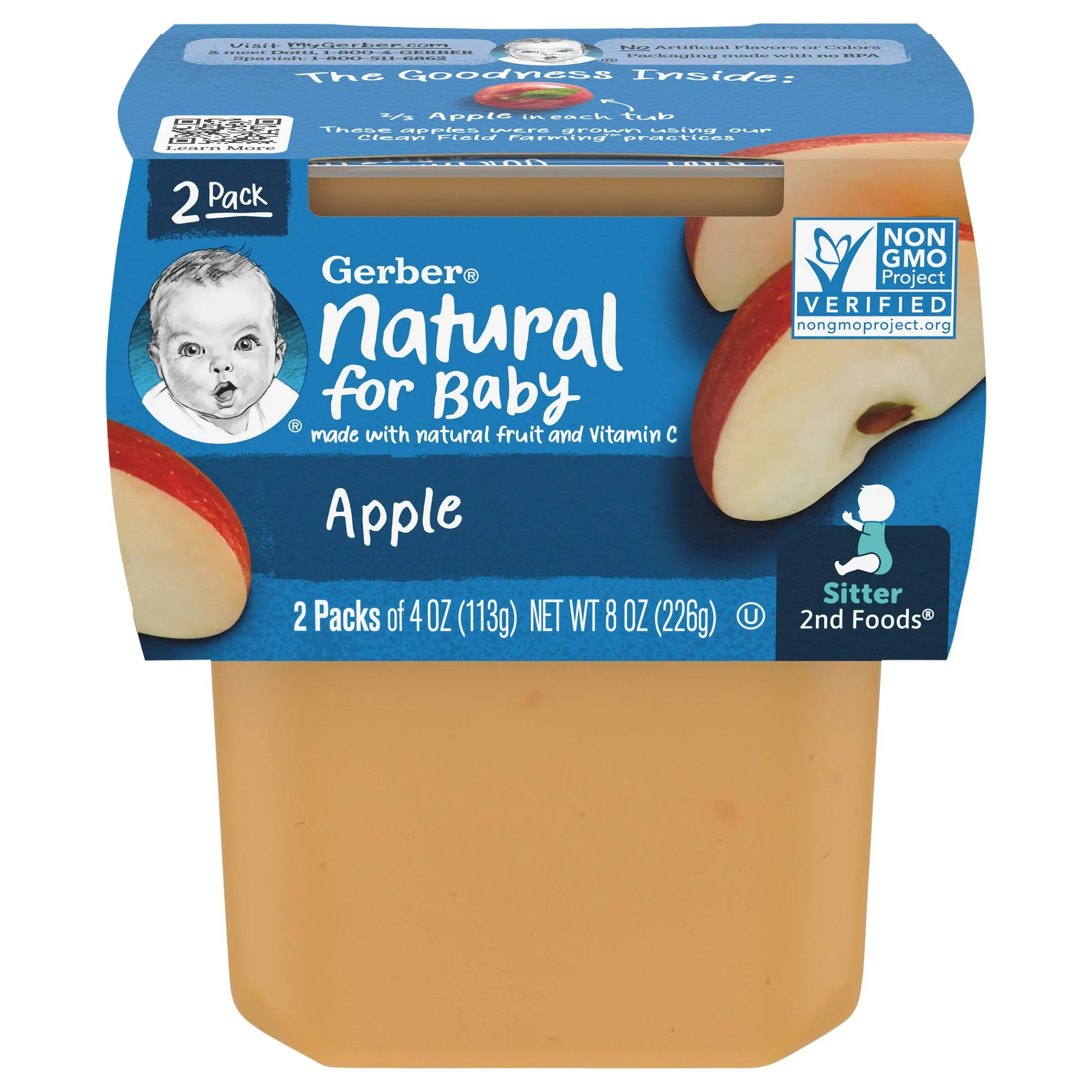 Gerber 2nd Foods 2-Pack 4 oz. Apple Baby Food